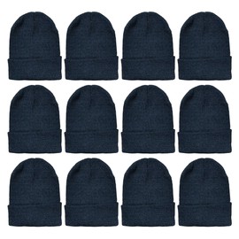 Yacht & Smith Winter Beanies & Gloves for Men & Women, Warm Thermal Cold Resistant Bulk Packs (12 Pack Black)