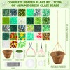 MROUEN 4074 Pcs Green Glass Beaded Plant DIY Kit –