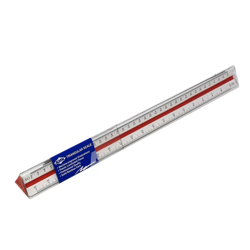 Alvin Rare Alvin 241B Engineer Scale 12in Triangular Drafting Ruler