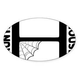 CafePress Haunted House Oval Car Bumper Sticker