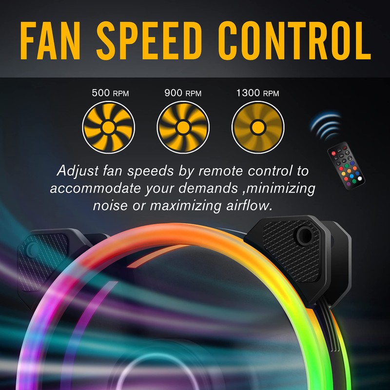 EZDIY-FAB New Dual Ring 120mm RGB LED Case Fans, 5V