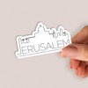 Squiddy Jerusalem Isreal Skyline - Vinyl Sticker Decal for Phone,