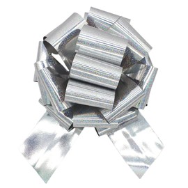 1Pcs 12 Inch Giant Large Pull Bow Big Christmas Metallic Bow,Big Gift Bow for appliances,Bikes,Table Decorations and Party Events (Silver)