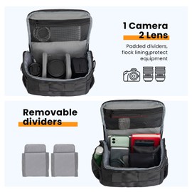 TARION SLR Camera Case, Single Shoulder Camera Bag Waterproof Crossbody Compact Camera Case Small with Rain Cover for Canon Nikon Sony SLR DSLR Mirrorless Cameras and Lenses