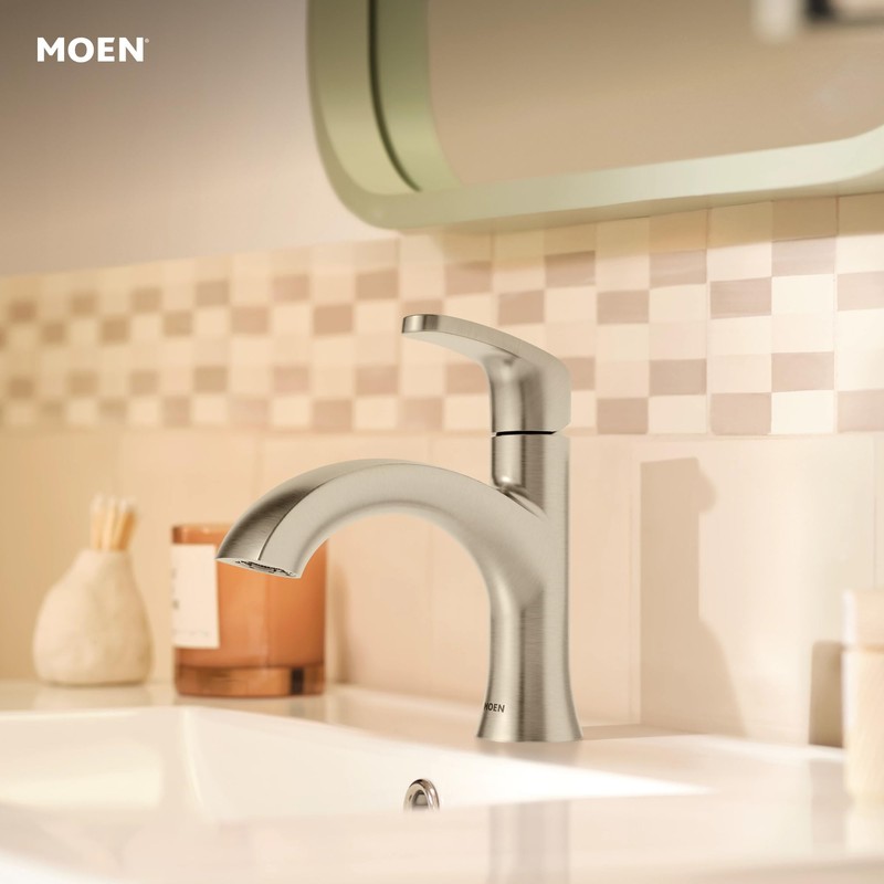 Moen Karis Spot Resist Brushed Nickel One-Handle Single Hole Bathroom