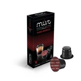 MUST, 100 Coffee Capsules in 100% Recyclable Aluminum, 100% Arabica Blend Intensity 6/8, 10 Packs of 10 Capsules, Compatible with Nespresso Machine, Made in Italy