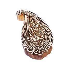 Jaipuri Wooden Stamp Large Paisley Pattern Big Printing Block