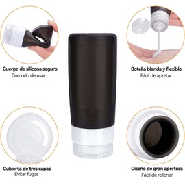 Juego De 16 Botellas De Viaje De Silicona, Contenedor De Tamaño De Viaje De 3 Oz Aprobado Por La Tsa, Sin Bpa, A Prueba De Fugas, Comprimible, Accesorios De Viaje Recargables