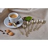 GRAEWE Espresso Spoons Gold Plated with Rose Design 6 Pieces