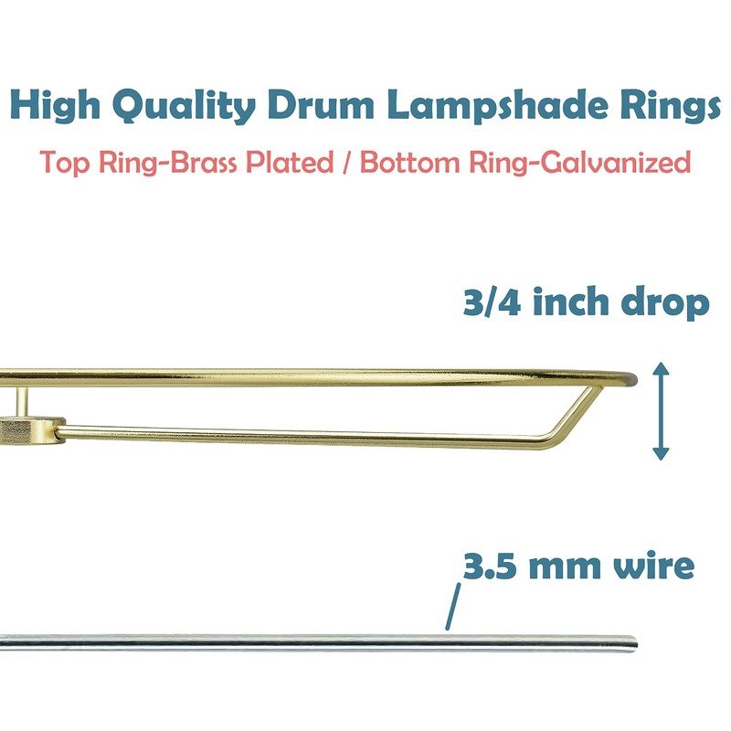 Aspen Creative 20103-11, Metal DIY Drum Lamp Shade Strong Ring,