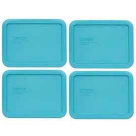 Pyrex 7210-PC 3-Cup Surf Blue Food Storage Replacement Lid (4-Pack) - Made in USA