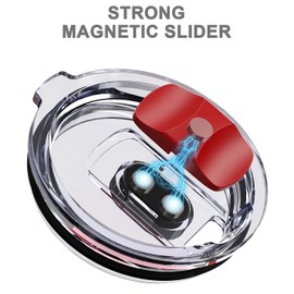 ZEREN 20 oz Tumbler Lid, 3 Pack Magnetic Slider Replacement Lids for 20 oz Tumbler, 10/24 oz Mug and 10 oz Lowball, Spill Proof Cup Lids Covers, Red