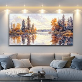 PHAOHUAXM Abstract Ink Landscape Painting Wall Art Painting Modern Canvas Print Natural Landscape Art Pictures Living Room Dining Room Wall Decor Bedroom Office Home Decoration Aesthetics 20x40 In