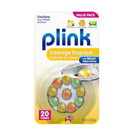 Plink Garbage Disposer Freshener and Cleaner, Sink Disposal Odor Eliminator, Quick and Easy-to-Use Capsules, Septic-Friendly, Citrus Scents, 20 Count Package