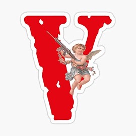 Vlone Logo Baby Angel - Awge Streetwear - 'Vlone' Sticker Graphic - Auto, Wall, Laptop, Cell, Truck Sticker for Windows, Cars, Trucks