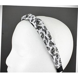 Perfect Hairstyle with Our Hair Accessories - White Black Braided Headband Soft Fabric Covered Band Grip Teeth Braid Paisley Fashionable Hair Accessory Hair Jewelry Accessories for Lady Women