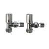 iBathUK Eco Thermostatic Radiator Valve,Round Angled Radiator Valve Pair, Central