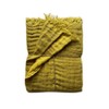 JOWOLLINA Doubleface Plaid Bed Throw Linen Stonewashed (Mustard Yellow, 135