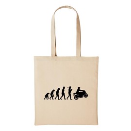 huuraa Cotton Bag Evolution Motorcycle Gift Shopping Bag Natural 10 Litres Cotton Evolution Motorcycle Accessory, natural