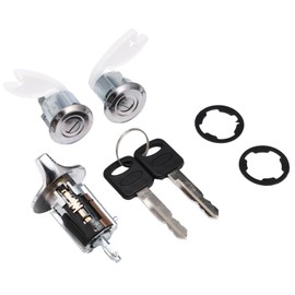 ISINFLASH Chrome Ignition Switch Lock Cylinder & Front Door Lock Cylinder with Keys Fit for Ford 1990-1995 Replace C-42-150 DP-42-122 F3UZ1522050D F2UZ1522050A F37Z1022050A F3TZ7822050B