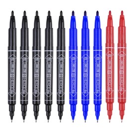 Vignette Stationery Dual Nib Fineliner Drawing Pens, Set of 10, Waterbase Ink, Washable, Odourless Double Tip Markers (Mix)