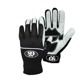 Golden Stag Mechanic Gloves 16XL X-Large Goatskin Leather Palm, High Dexterity, Black/White, Perfect for Wookwork & Motorbike, Driving Gloves Women Leather Gloves for Men