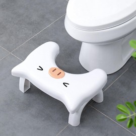 Foldable Toilet Potty Stool, A Good Helper to Effective Relief of Constipation, Easy to Storage Toilet Squat Stool,White