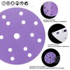 Schleifscheiben, 150 mm, 50 Stück, lila Folienschleifscheiben, 15 Löcher, 6
