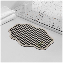 ROOMTONE Bath Mat, 40 x 60 cm, Absorbent and Non Slip, Quick Dry Bathroom Floor Mat for Shower and Bathtub, ShepherdCheck