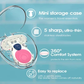 COVIK Mini Razors, Travel Razors for Women, 5 Blade, pink