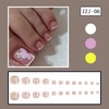 Pink Flower Press on Toenails White French Tip False Toenails