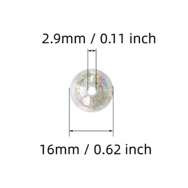 60PCS 16mm Colored Acrylic Crystal Beads Round Crackle Glass Beads Charms for Jewelry Making Bracelets Earring Necklace Adults Beading DIY Art Craft Christmas Ornament Birthday Gifts (White)