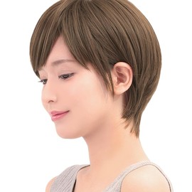 AQUADOLL wg300SBR Short Full Wig, Boyish Cool, Black Hair, Blonde, Gradient, One Size Fits Most, SBR. See Through Brown