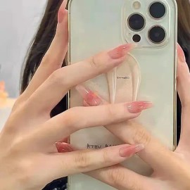 24pc Uñas Postizas Reutilizables Uñas Press On Con Pegamento                                                                                          