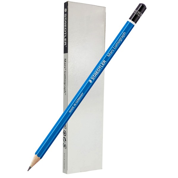 STAEDTLER Mars Lumograph 2B Graphite Art Drawing Pencil, 6 Pencils