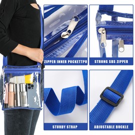 Lingshare Clear Bag For Stadium Events Clear Bags for Women (clear bag Blue)