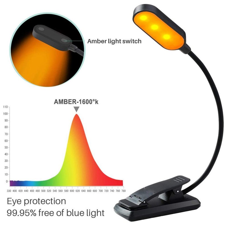 9 LEDs Clip On Book Light USB Rechargeable Reading Light