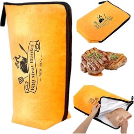 BBQ Blanket for Resting Meat – Reusable 4-Layer Insulated Meat Resting Bag with Wide Mouth & Reinforced Handle, Designed for Large Brisket, Pork Shoulder, Turkey – Ideal Gift for BBQ Lovers