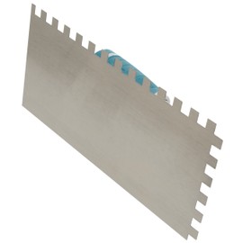 AERZETIX - C64839 - Toothed trowel for tiles/trowel with teeth 10x10 mm - hand tool for construction - plastic handle - plastered masonry construction - steel