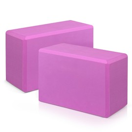 Yoga Blocks 2 Pack, Premium EVA Foam Blocks, Non Slip High Density Foam Yoga Blocks for Pilates Meditation, Stretching and Toning (Deep Purple)