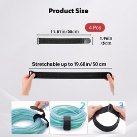 Lyivisk 4 Pieces 30 cm x 5 cm Trouser Clip Bicycle Storage Straps