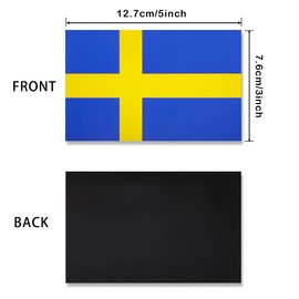 JBCD Sweden Swedish Flag Magnet Decal - for Car SUV Truck, 3 Pack, 3x5 Inches
