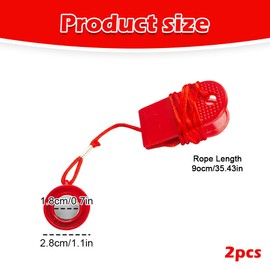 2-piece set of red treadmill safety switch magnet safety clip,Universal Treadmill Safety Key, Magnetic Emergency Stop Key with ABS Plastic for All Treadmill Models