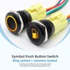 FILN 2PCS 19mm (3/4'') Latching Push Button Switch Latching 12V