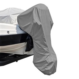 Seal Skin Covers Outboard Motor Cover with Zipper, Waterproof, UV-Proof, Trailerable Full Size Boat Engine Cover for Motor, Fade Resistant, Gray Color, Fits 40-50HP