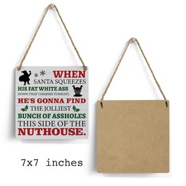 mmiishe Christmas Decor Christmas Vacation Christmas Signs Wall Art Farmhouse Wall Hanging Decor Winter House Snowflake Mistletoe Wood Sign for Festival Home Xmas Party Holiday Front Door Porch Decor