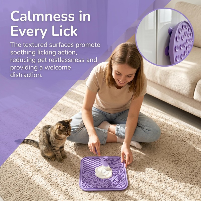 YCT Dog Cat Lick Mat and Slow Feeder Bowl Set,