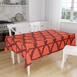 Bonamaison Kitchen Decoration, Tablecloth, Orange Bordeux, 140 x 160 Cm - Designed and Manufactured in Turkey