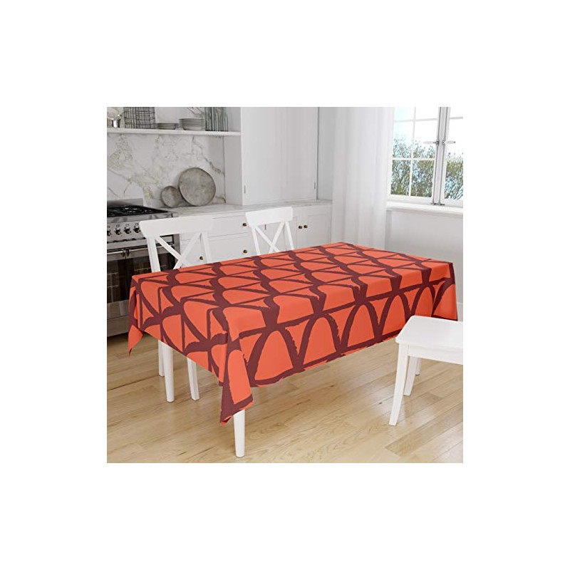 Bonamaison Kitchen Decoration, Tablecloth, Orange Bordeux, 140 x 160 Cm