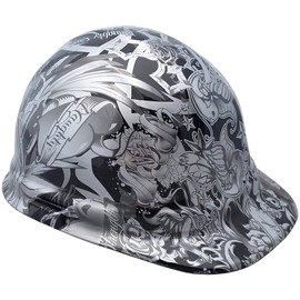 Texas America Safety Company Tattoo Cap Style Hydro Dipped Hard Hat - Silver for Ladies